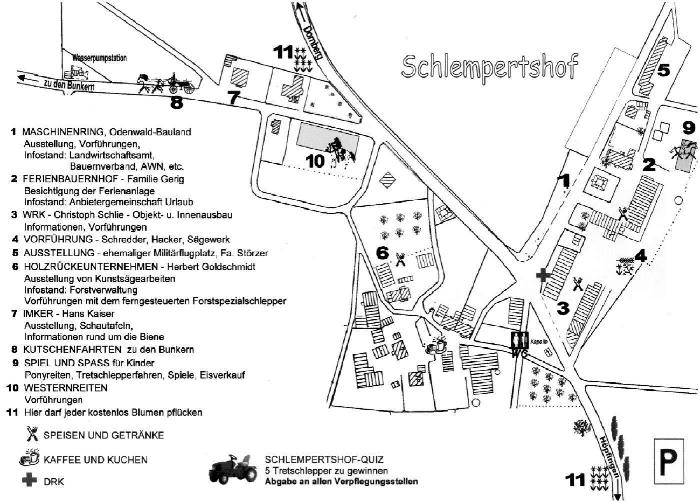 Ortsplan mit Stationen der Veranstaltung